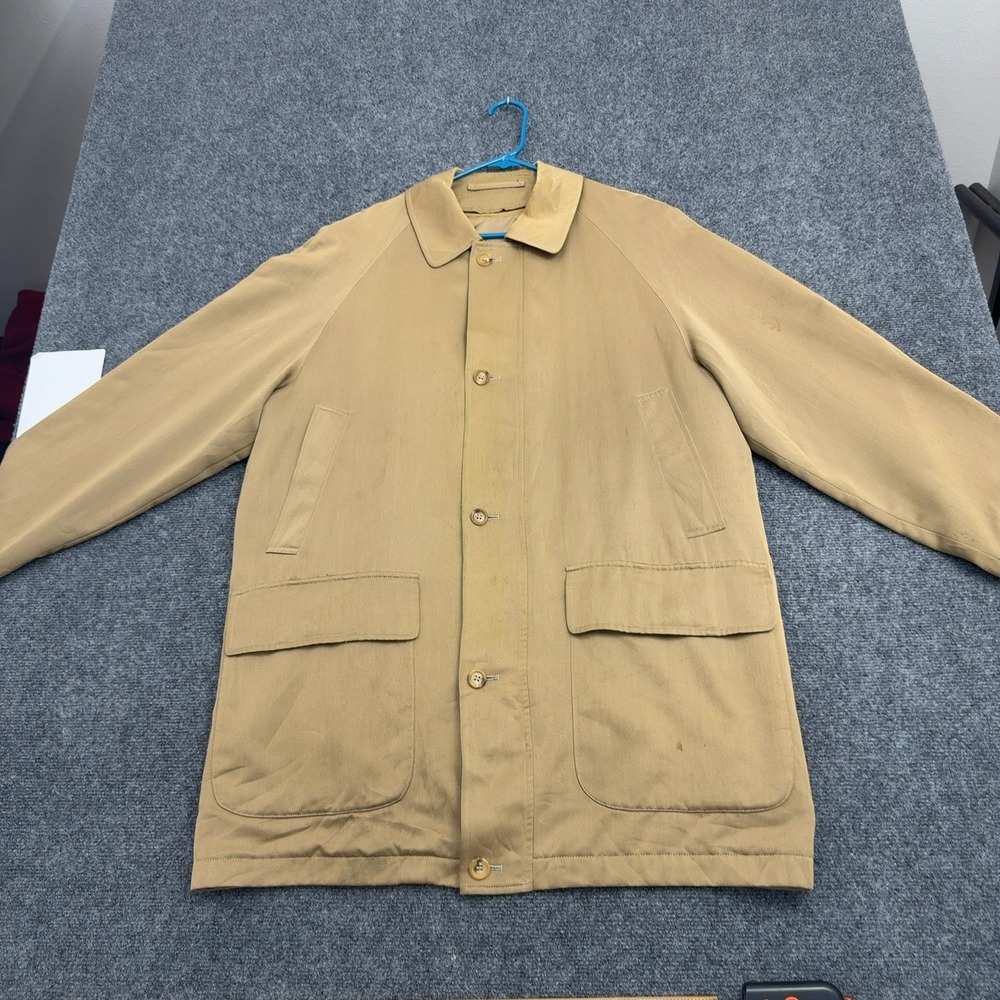Vintage Burberry Trench Coat Mens XL Tan Wool Camelhair Nova Check Classic